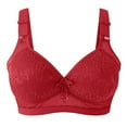 thumbnail image 2 of YWDJ Comfy Bras for Women Closure in Back Comfortable Bras No Wires Bras Adjustable Straps Full Coverage Push up Wrap Sleep Bras Padded Plus Size Comfort Bras Solid Comfy Bras Red 44BCD, 2 of 4
