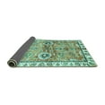 thumbnail image 2 of Ahgly Company Indoor Round Oriental Turquoise Blue Traditional Area Rugs, 7' Round, 2 of 4