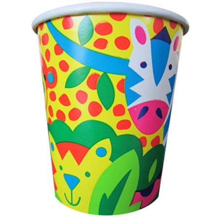 Jungle Animals 'Bright Safari' 9oz Paper Cups (8ct)