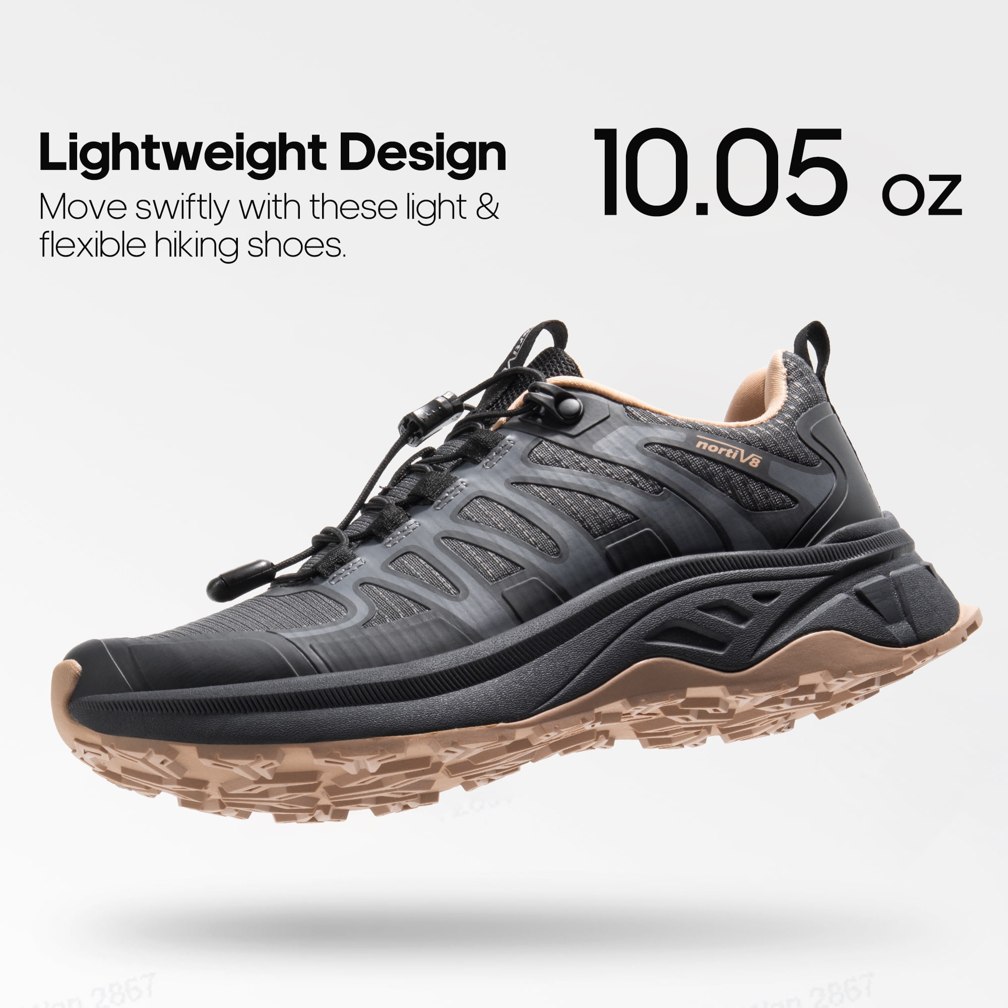 NORTIV 8 Women's Quick Laces Hiking Shoes Lightweight Walking Outdoors Trekking Trails Camping Casual Sneakers