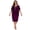 Hot Pink, variant on Women's Plus Size Chiffon Capelet Overlay Bodycon Dress, Elegant V-Neck Party Gown, Rhinestone Embellished Evening Wedding Guest Cocktail Dress
