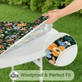 thumbnail image 5 of Stretch-fit floral tablecloth with smooth polyester surface, easy care, fits 44-52 inch diameter round tables, extra large version, 5 of 7