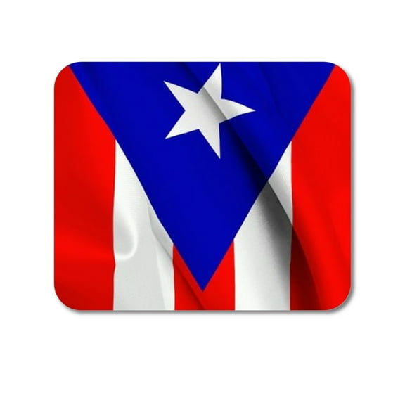 DistinctInk Mouse Pad - 1/4" Foam Rubber - Red White Blue Puerto Rico Flag