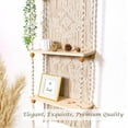 thumbnail image 3 of Macrame Wall Hanging Shelf 3 Tier Boho Wall Plant Hanger Shelves, Handmade of Woven Rope Boho Shelves Organizer for Living Room Bathroom Home Storage Floating Plant Rack Bohemian décor, 3 of 8