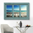 thumbnail image 2 of wall26 Canvas Print Wall Art Window View Boardwalk and Ocean Beach Shoreline Nature Wilderness Photography Modern Art Rustic Scenic Colorful Ultra for Living Room, Bedroom, Office - 12"x18", 2 of 5
