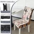 thumbnail image 6 of TSOVTHRID Bird Cherry Blossom Gray Print Dining Chair Cushion Covers Quilted Stretchy Soft Seat Slipcovers Universal Fit Anti-Slip Chair Covers for Dining Room, Kitchen, Set of 1, 6 of 7