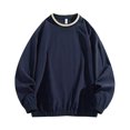 thumbnail image 4 of Men's Crew Neck Pullover Sweatshirt, Loose Fit Long Sleeve Casual Street Hip Hop Top for Spring Fall Daily Outfits, 4 of 5