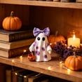 thumbnail image 2 of ZIZOCWA Retro Patchwork Ghost Figurines with Bow Halloween Decorationns Desktop Display Ornaments Party Favors Gifts, 2 of 4