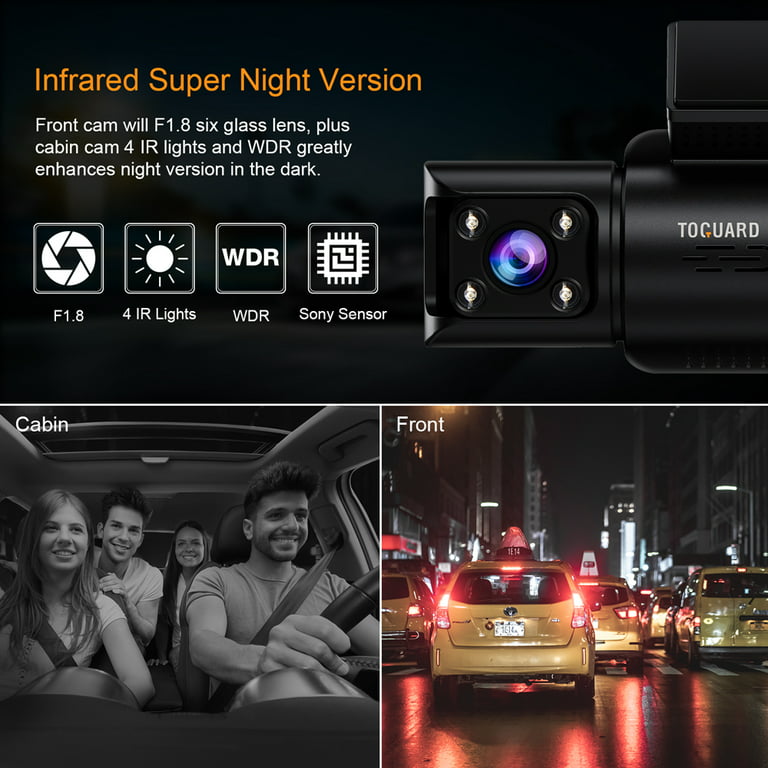 TOGUARD 3CH 4K DUAL Dash Cam WIFI GPS Three Way Triple 1080P Car Camera DVR  Taxi