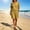 Yellow, variant on Women's Half Placket V Neck 3/4 Sleeve Top Drawstring Pocket Bermuda Shorts 2 Piece Outfit, Solid Summer Beach Casual Matching Set Beige XL(XL)