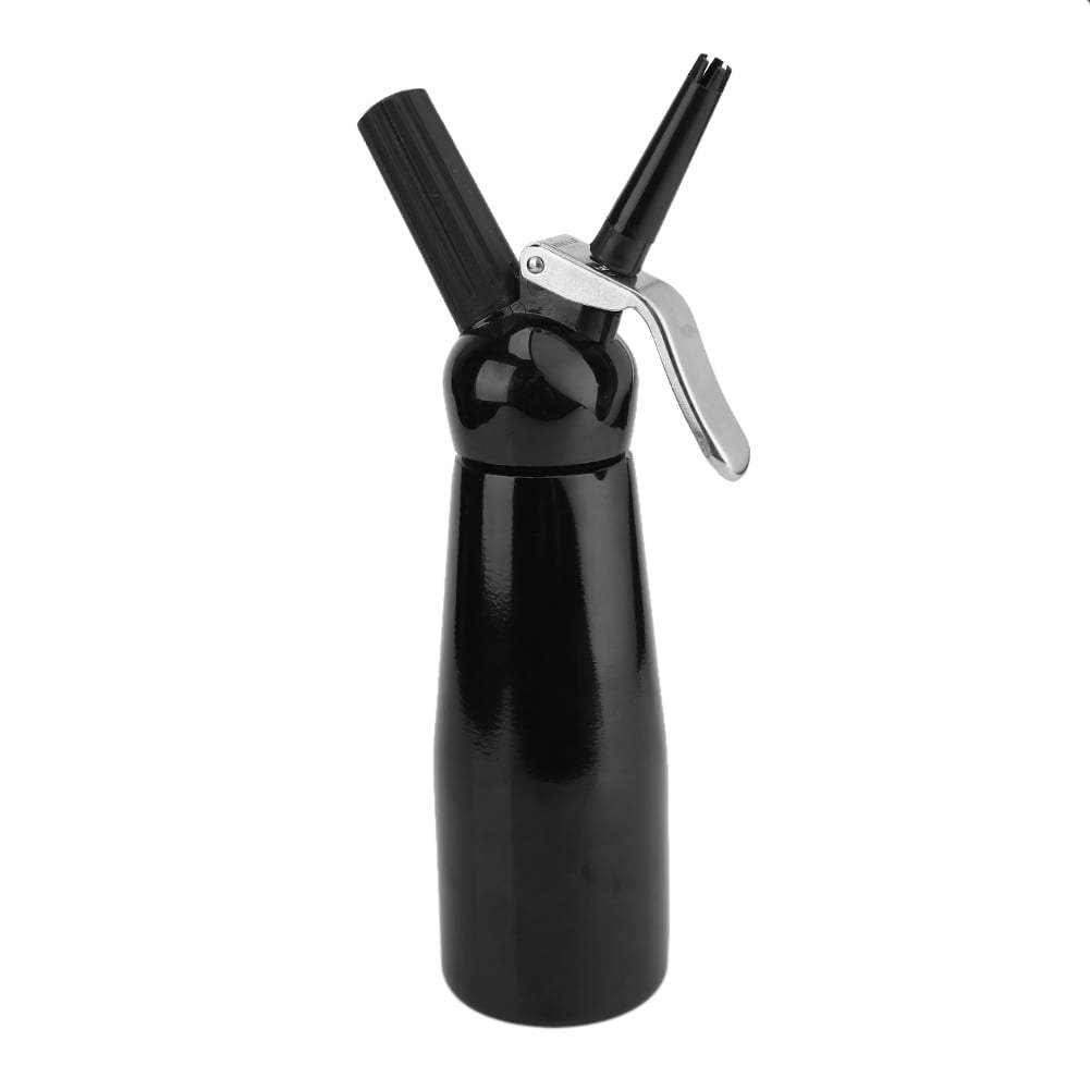 Tebru Cream Dispenser, 500mL Black Aluminum Whipped Dessert Cream