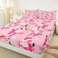 thumbnail image 3 of Manfei Pink Flamingo Full 4-Piece Sheet Set, 3 of 7