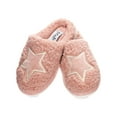 thumbnail image 3 of MeMoi Kids' Embroidered Shaggy Star Non-Skid Slippers (XXS, Dusty Pink), 3 of 4