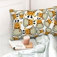 thumbnail image 4 of Honeii Giraffes Head Print Pillow Cases,Plush Throw Pillow Covers,Decorative Pillowcase for Sofa, Couch, Living Room-20"x30", 4 of 6