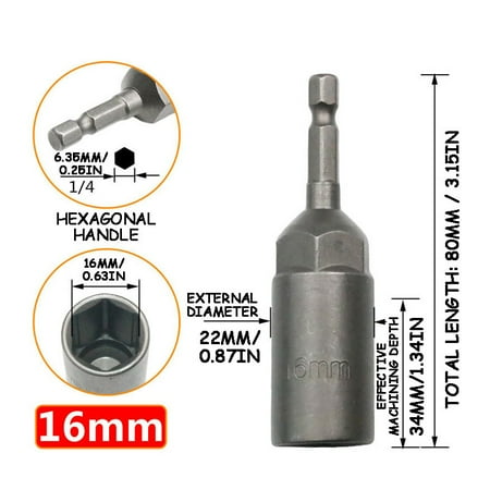 

Hueook Ratchet Wrenches Set Electric Drill Sleeve Wind Batch Sleeve Head Deepened Inner Hexagonal Electric Screwdriver Batch Head Nut Wrench 1/2 Torque Wrench