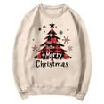 thumbnail image 4 of NMMUED Christmas Sweatshirts for Women Funny Sweatshirts for Women Christmas Vacation Sweatshirt Womens Fall Sweatshirts Christmas Womens Tops Graphic Sweatshirts for Women Beige L, 4 of 4