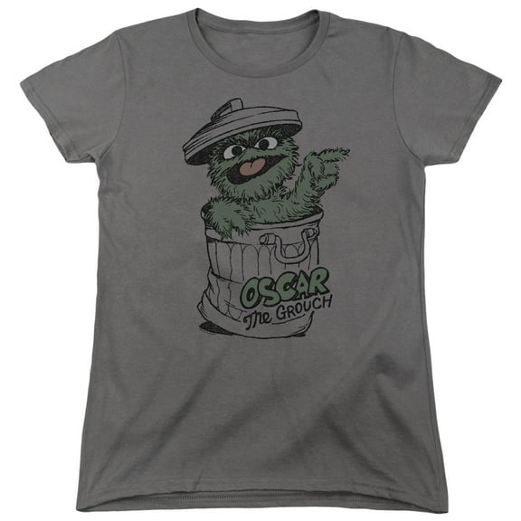 Sesame Street Early Grouch S/S Women's T-Shirt Charcoal