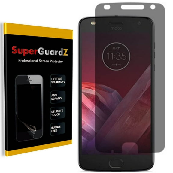 [2-PACK] For Motorola Moto Z2 Play - SuperGuardZ Privacy Anti-Spy Screen Protector, Anti-Scratch, Anti-Bubble, Anti-Fingerprint