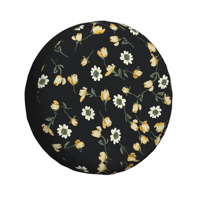 Fotbe Daisy Funda de Llanta de Repuesto con Estampado, Engrosada, Ajuste Universal para Jeep, Remolque, RV, SUV, Camión-15 inch