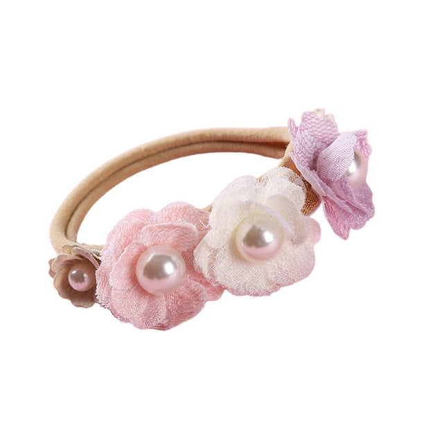 Diadema Floral Brillante A La Moda Para Bebé Recién Nacido, Diademas Elásticas De Princesa, Diadema De Diamantes Con Incrustaciones De Perlas Para El Día A Día Minnieouse BA001215-06