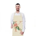 Linjieee English Letter Rose Series Linen Apron For Adults And Children's Kitchen Fouling Apron