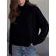 thumbnail image 4 of Suéter de Cuello Alto para Mujer, Jersey de Punto Grueso de Larga, Jersey Básico de Moda para Otoño e Invierno. Negro M, 4 of 8