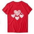 thumbnail image 7 of Wyobmus Valentines Shirts for Women Love Heart Printed Short Sleeve Graphic Tshirt Crew Neck Casual Tops F-Red, 7 of 7