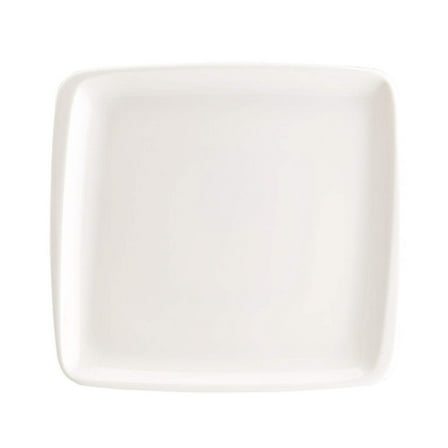 Moove 10.5" x 10" Square Warm White Porcelain Plate