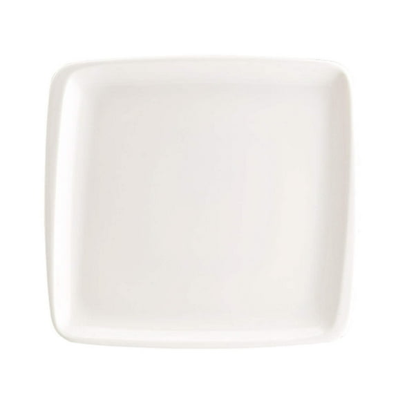 Moove 10.5" x 10" Square Warm White Porcelain Plate