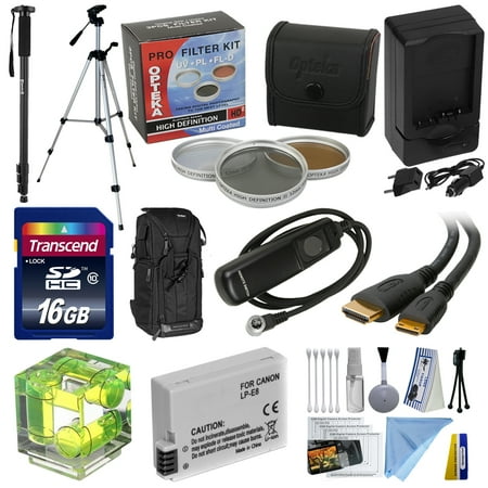 - Advanced Starter Kit for the Canon EOS Rebel T2i T3i T4i T5i DSLR Package includes Backpack 16Gb SD Memory card Extra LP-E8 Battery with Charger Opteka Tripod and Monopod and Much More!
