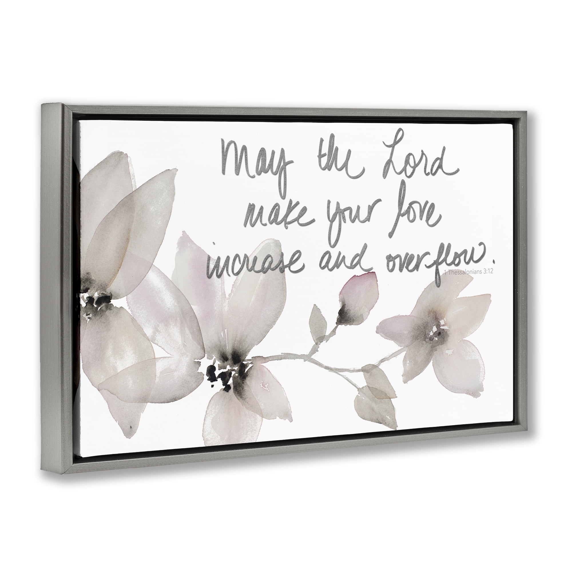 Stupell Industries Love Increase & Overflow Gray Framed Floater Canvas Wall Art, design by Lanie Loreth