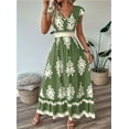 thumbnail image 5 of Summer Dresses for Women 2025 Casual Ruffle Sleeves Dress Sundresses Boho Beach Dresses Light Green M, 5 of 6