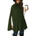 thumbnail image 4 of INSPIRE CHIC Women's Turtleneck Fashion Chunky Knit Cape Sweater XL Army Green, 4 of 6