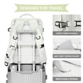 thumbnail image 4 of Mochila de viaje WONHOX Carry On para mujer y hombre, color beige y blanco, 4 of 7