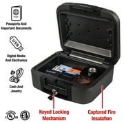 SentrySafe CHW20201 Fire and Water-Resistant Chest Safe with Key Lock, 0.28 Cu. ft.