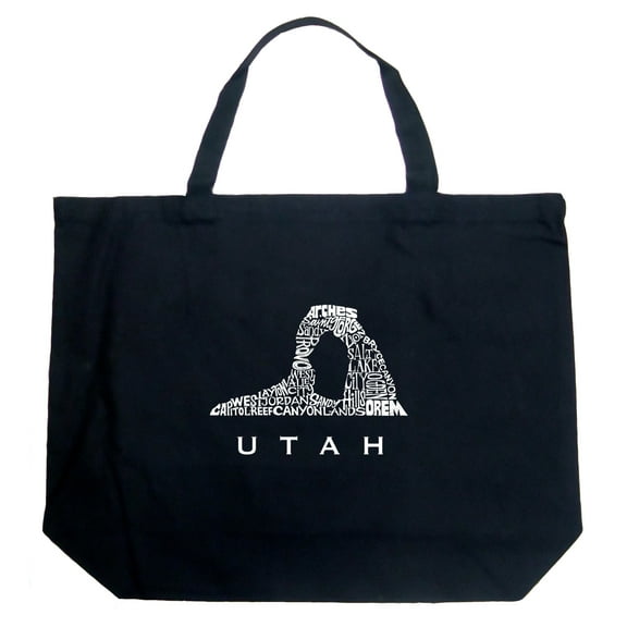 LA Pop Art Large Word Art Tote Bag - Utah