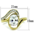 thumbnail image 2 of Two-Tone IP Gold (Ion Plating) Stainless Steel Ring with AAA Grade CZ in Clear for Women Clear Stone Color Style TK1703 Size 8, 2 of 4