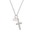 thumbnail image 2 of Delight Jewelry Silvertone Horizontal Year 2021 I Have Plans for You Engraved Cross Zoey Necklace, 28", 2 of 4