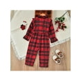 thumbnail image 3 of Seyurigaoka Little Girl’s Fashion Plaid Ruffle Round Neck Long Sleeve Jumpsuit, 3 of 8