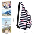 thumbnail image 7 of HAWEE Rope Sling Backpack for Women Waterproof Chest Bag Cross Body Shoulder Knapsack, Flamingo Stripe, 7 of 7
