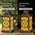 thumbnail image 2 of Hanging Solar Lantern Gold stained glass window Geometric LED Lanterns Outdoor Waterproof Garden Decor Lights Gifts for Women, 2 of 8
