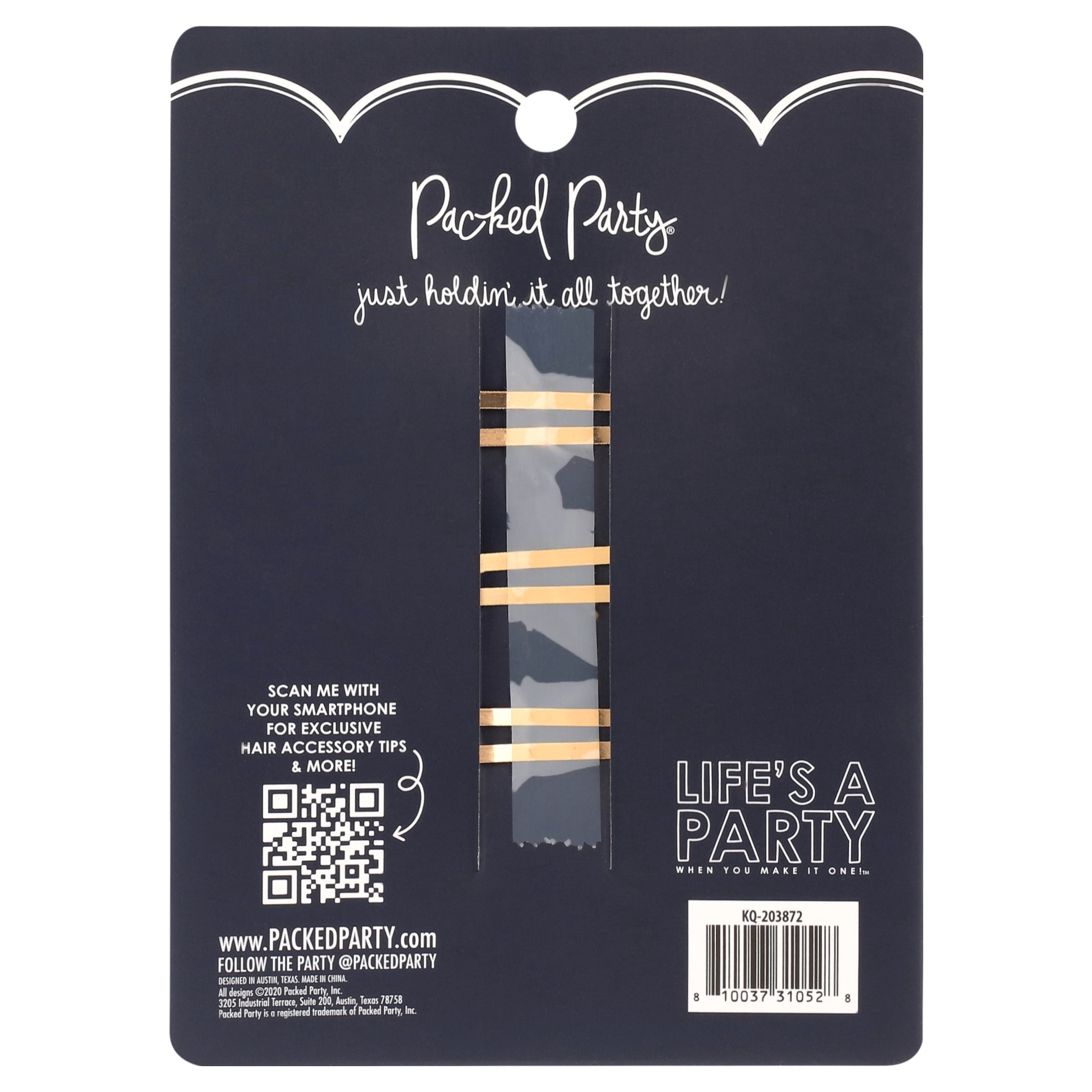 Packed Party “Snapped Together” Multicolor Large Velvet Hair Snap Clips, 3CT