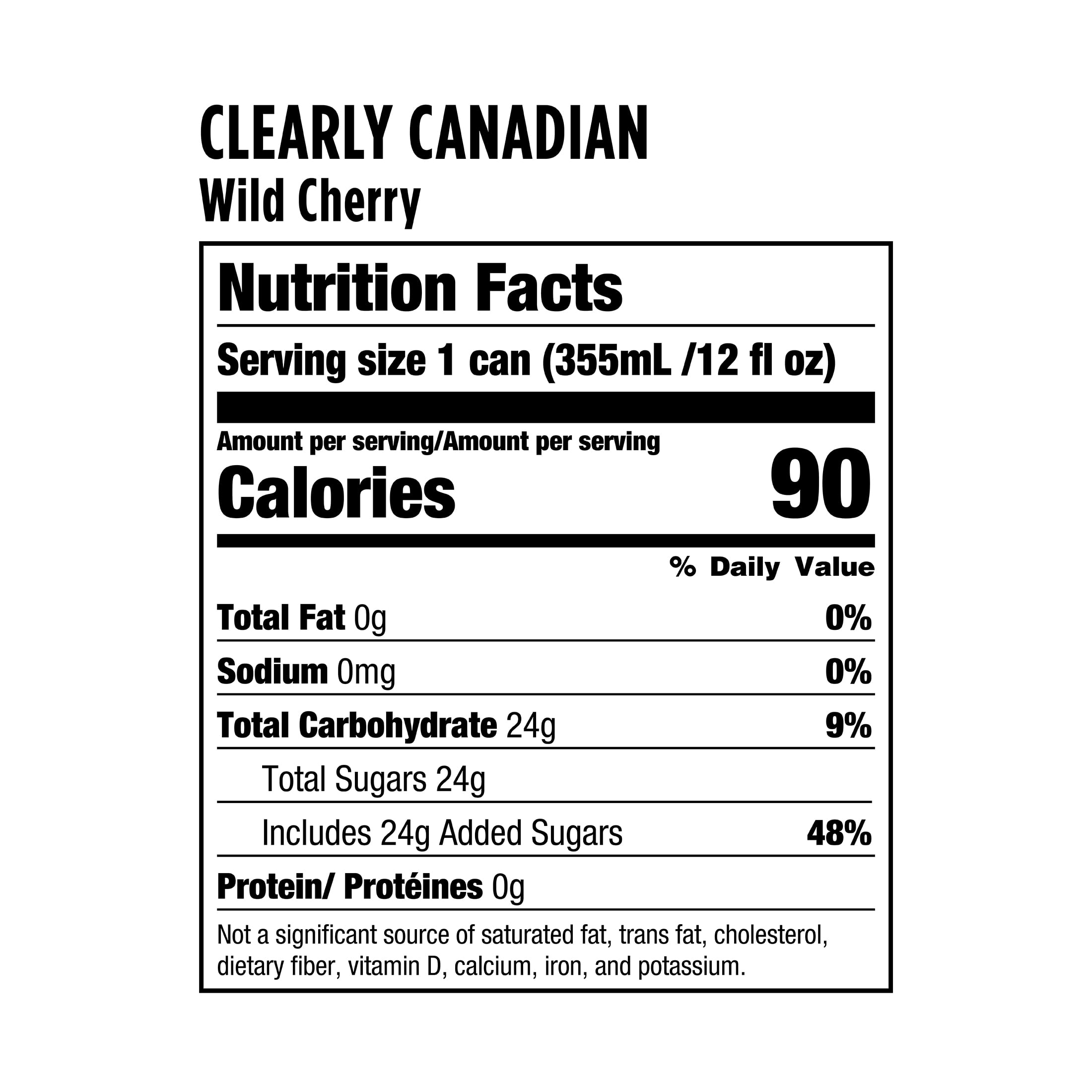 Clearly Canadian Wild Cherry Sparkling Water, 24-Pack 12 oz Cans