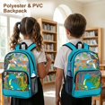 thumbnail image 4 of ZIATUBLES Dinosaur Leaf Print Clear Backpack Heavy Duty, Fabric & PVC Transparent Backpack with Front Pockets & Side Mesh, See Through Bookbag for School College Security, 4 of 7