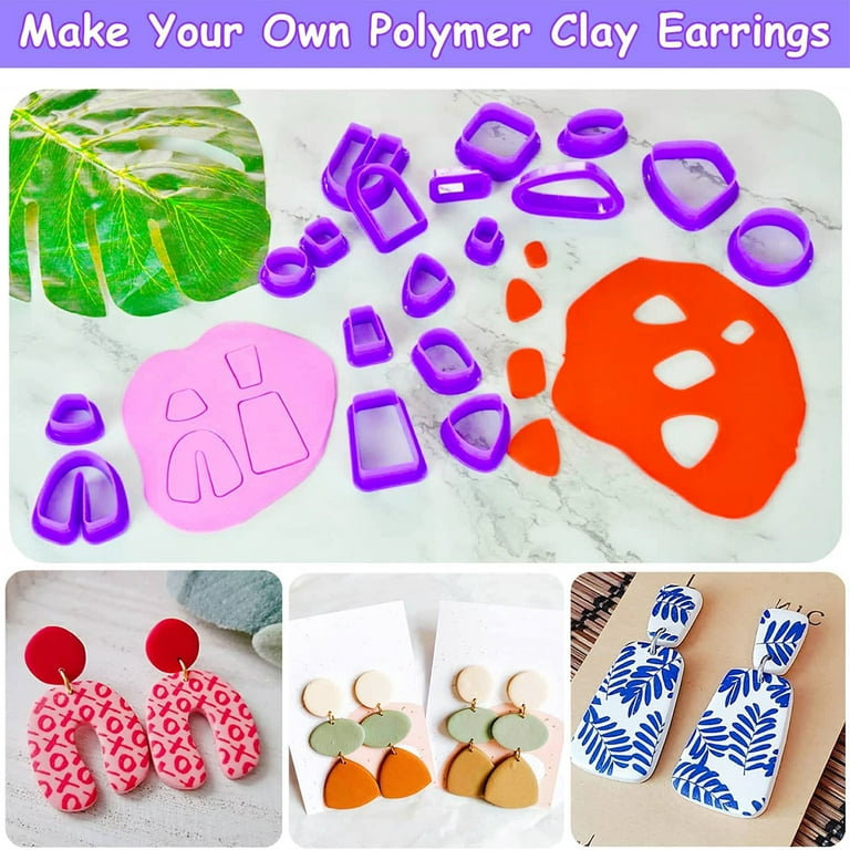 Polymer Clay Cutters Set Stainless Steel Multiple Shape Clay Earring  Cutters Set Reusable Polymer Clay Molds Set with Earring Accessories for  Earrings Jewelry Making 