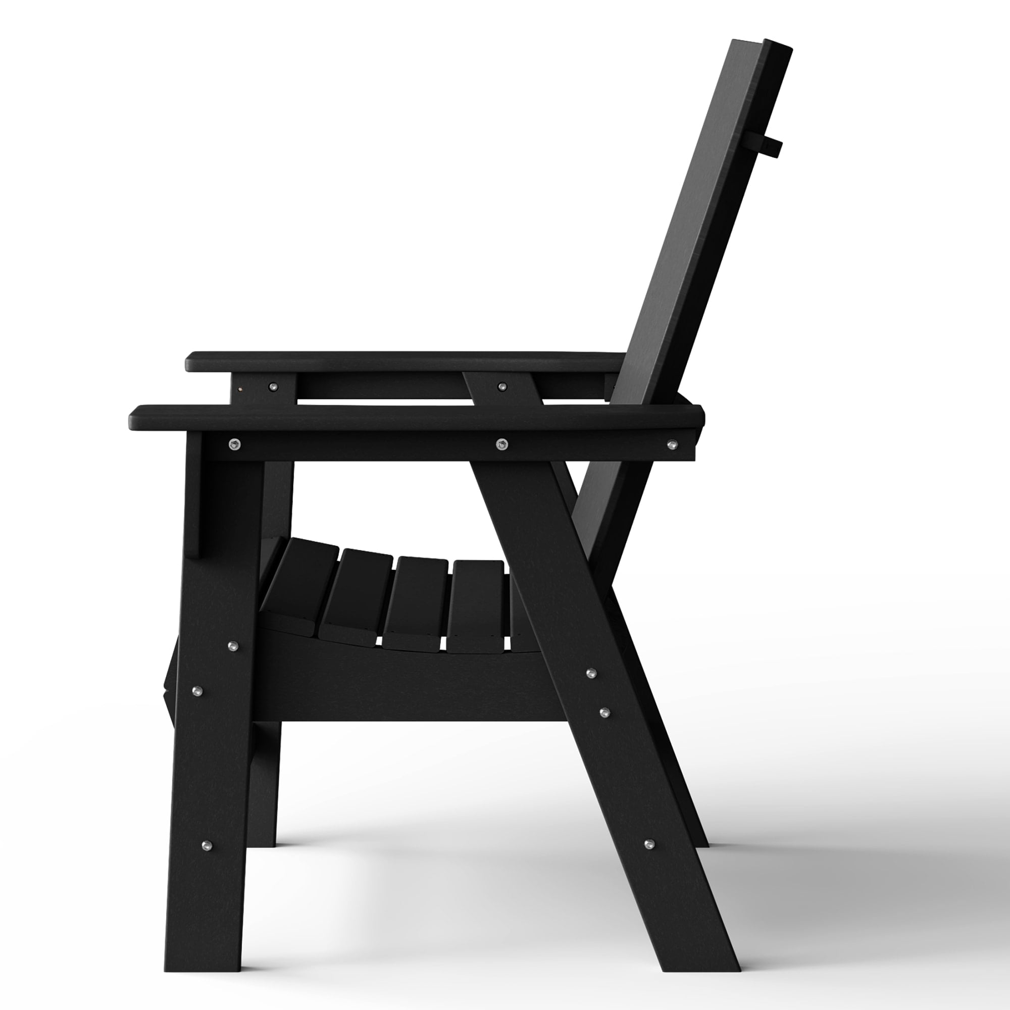 WestinTrends Ashore Outdoor Patio HDPE Plastic Modern Adirondack Dining Chair, Black