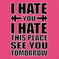 thumbnail image 5 of Wild Bobby, I Hate You I Hate This Place See You Tomorrow Gym/Workout Women Racerback Tank Top, Raspberry, X-Large, 5 of 5