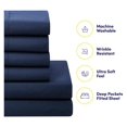 thumbnail image 3 of KITYDALK 7 Piece Comforter Set Bag Solid Color All Season Soft Down Alternative Blanket & Luxurious Microfiber Bed Sheets, Navy, Full, 3 of 6