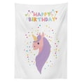 thumbnail image 3 of Ambesonne Unicorn Party Tablecloth Rectangular Table Cover, Doodle Birthday, 52"x70", Multicolor, 3 of 4