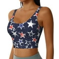 thumbnail image 2 of Pofeuu USA Stars Print Sports Bra for Women Sexy Vest Yoga Running Gym Fitness Crop Bras Tops-Small, 2 of 8